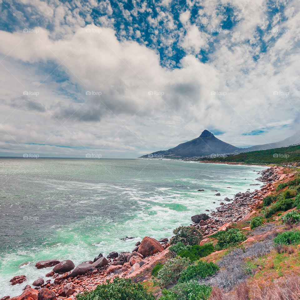 Lions head mountain in the background, Cape Town South Africa