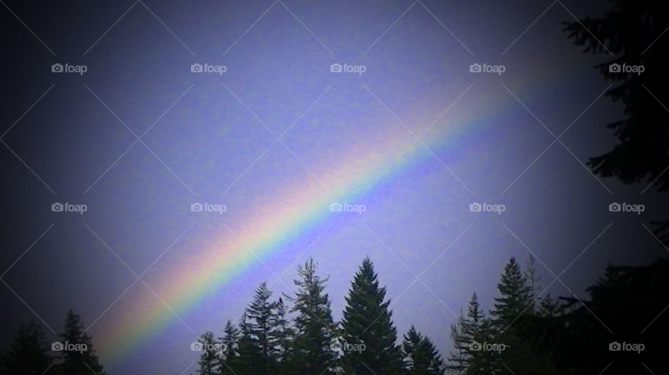 Rainbow. Rainbow over Lake Christine