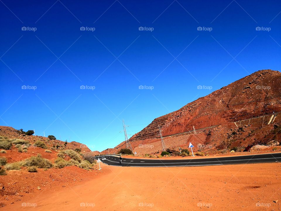 dunes orange on the countryside with cutie blue sky