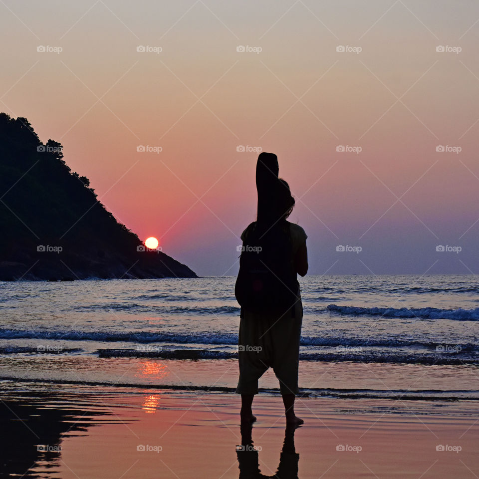 An evening in a beach