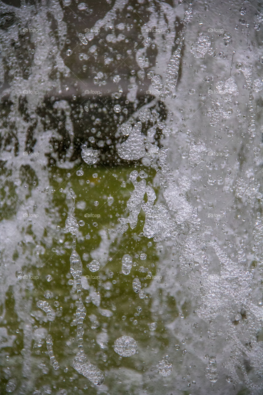 Water droplets in a fountain 