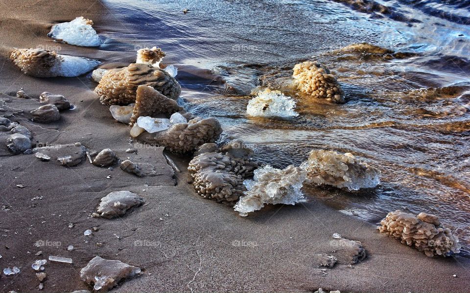 Interesting ice samples on the beach