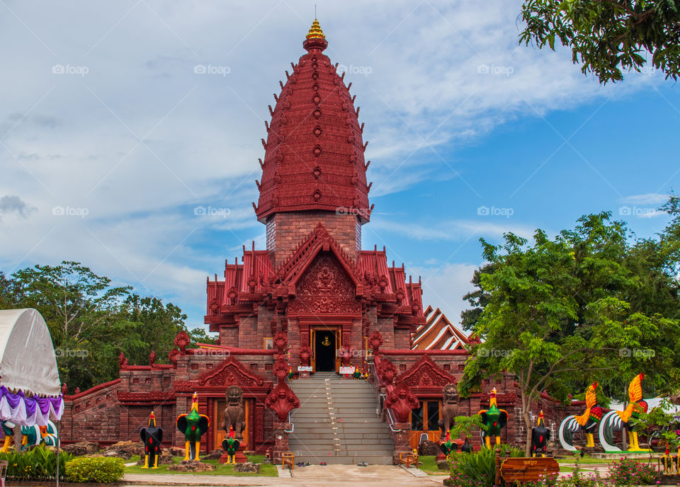 Buddhist Temple Wat Phrai Patthana in Puh Sing District Sisaket somewhere in Isan Thailand Asia