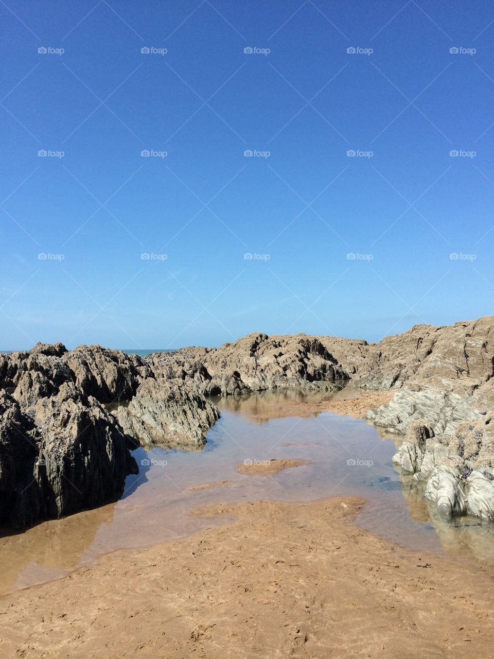 Natural rock formations, Woolacombe beach, Devon. 