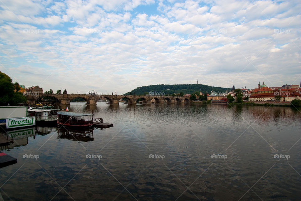 Charles bridge over vltava river