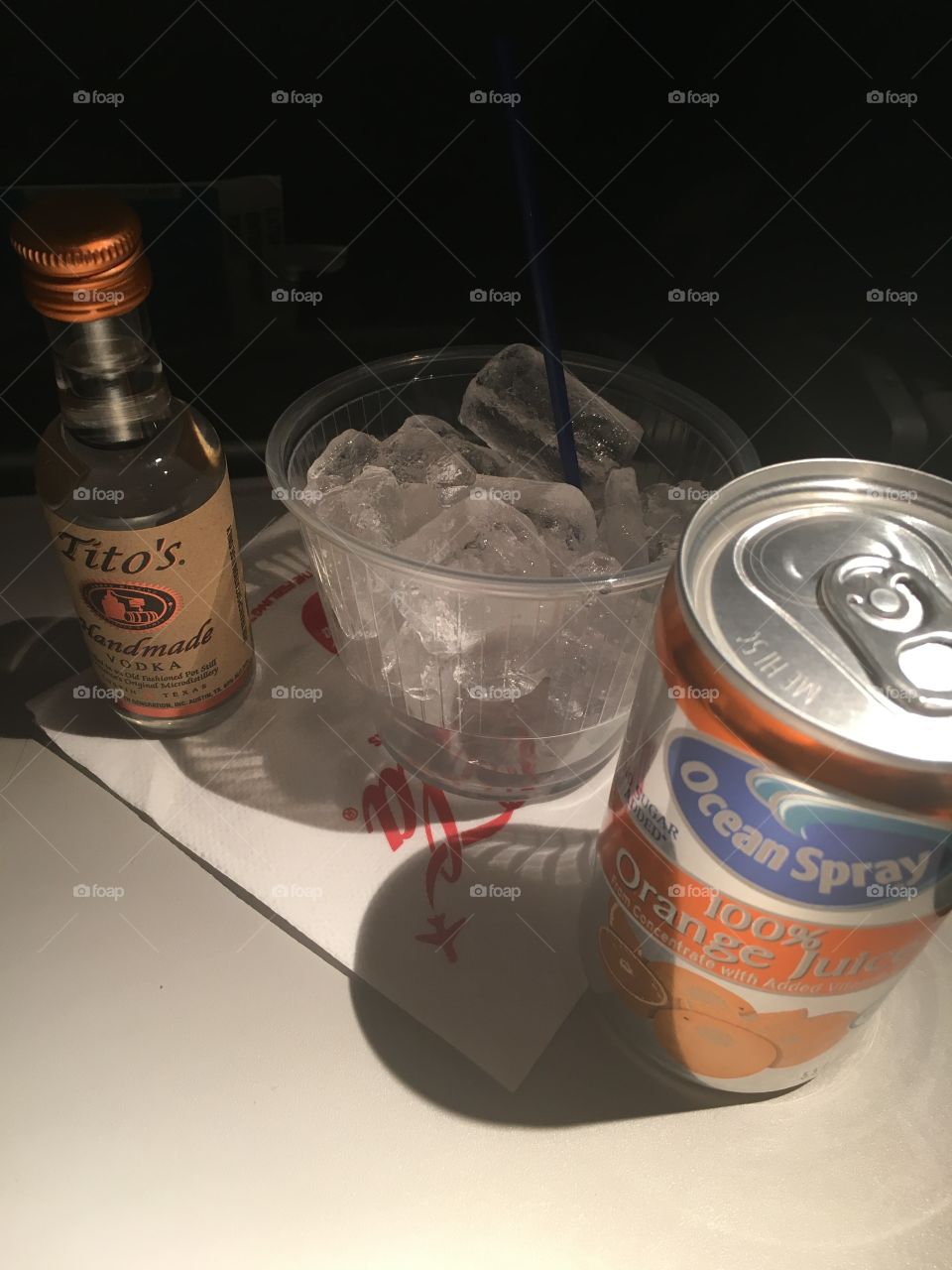 Drinks on an airplane 