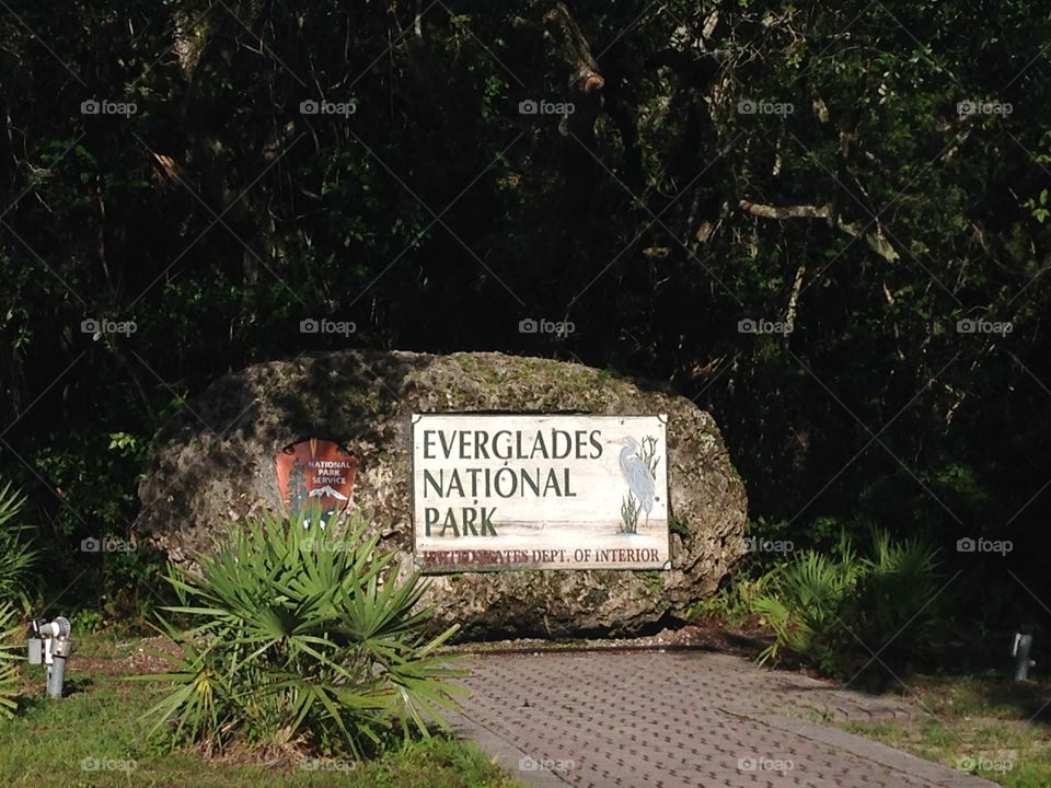 Everglades national park sign