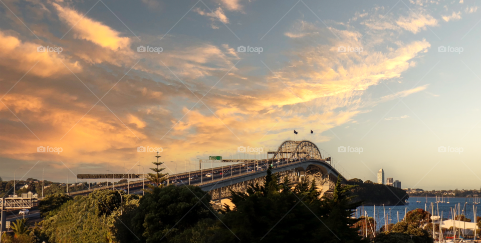 Sunset and bridge