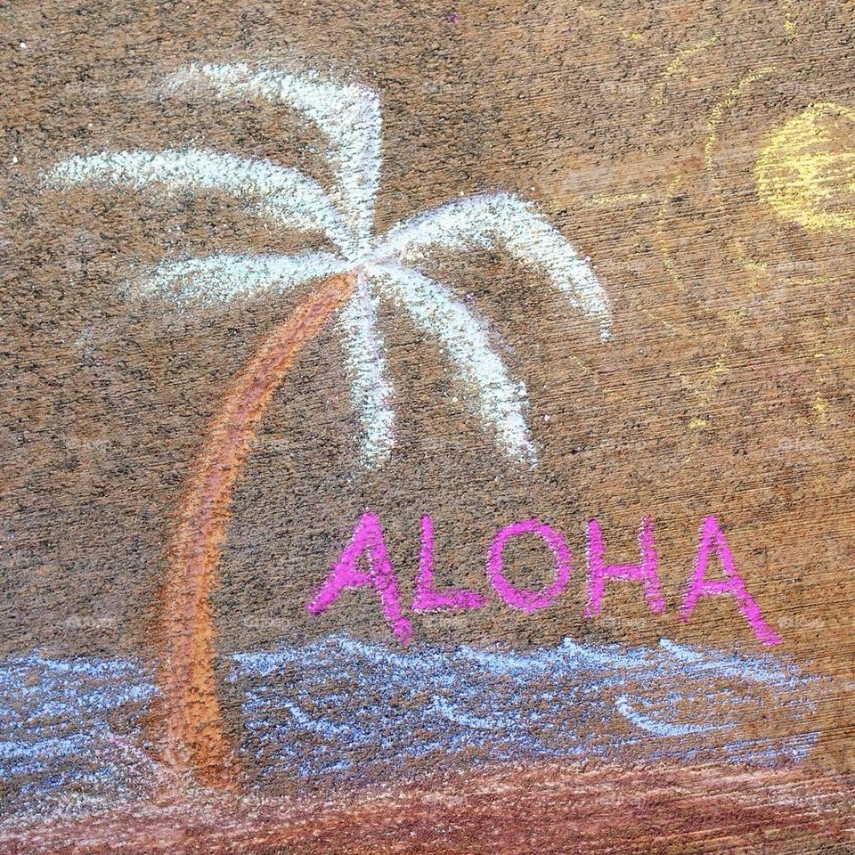 Aloha Chalk Drawing