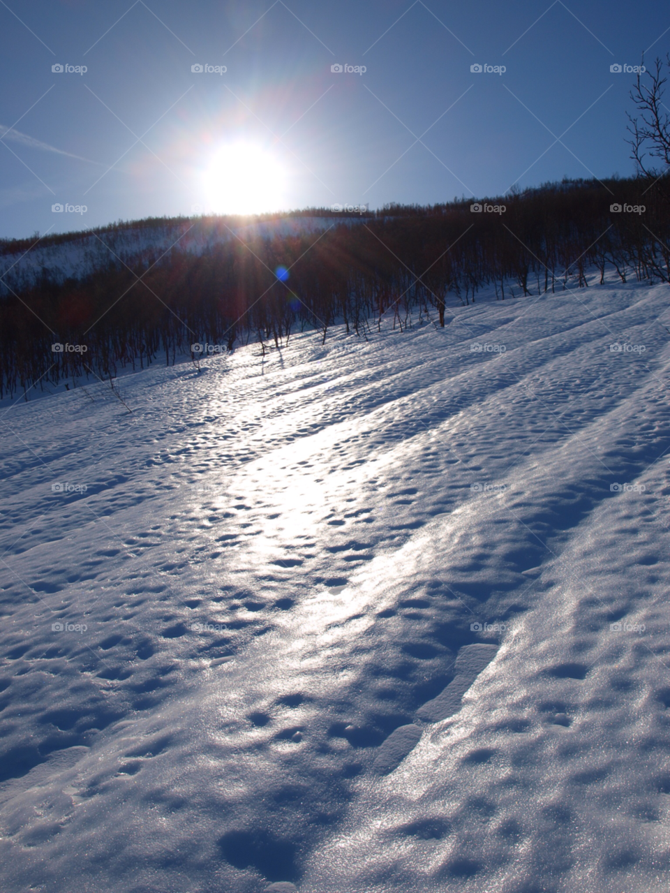 snow winter mountain sunset by hslysne