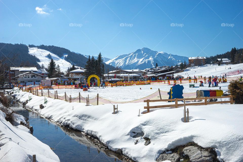 winter landscape and ski place
