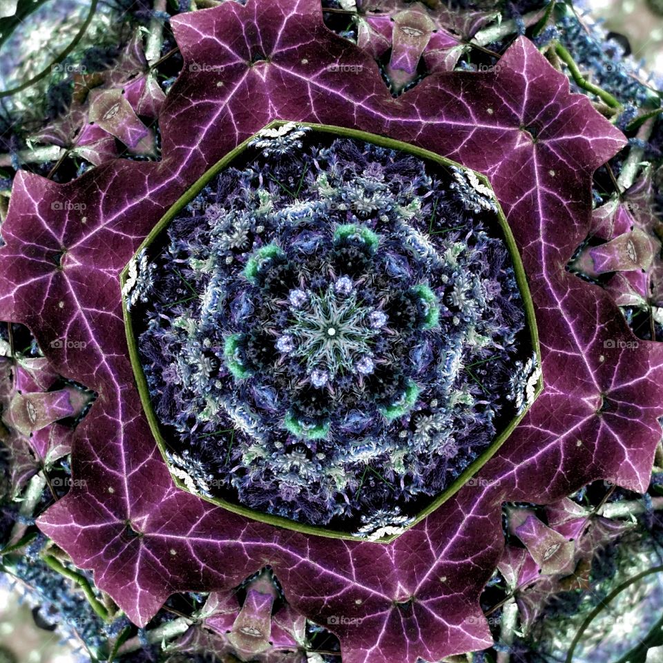 Red Ivy natural mandala