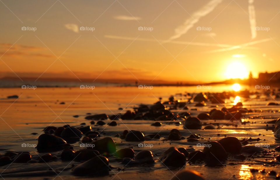 Beach at sunset 