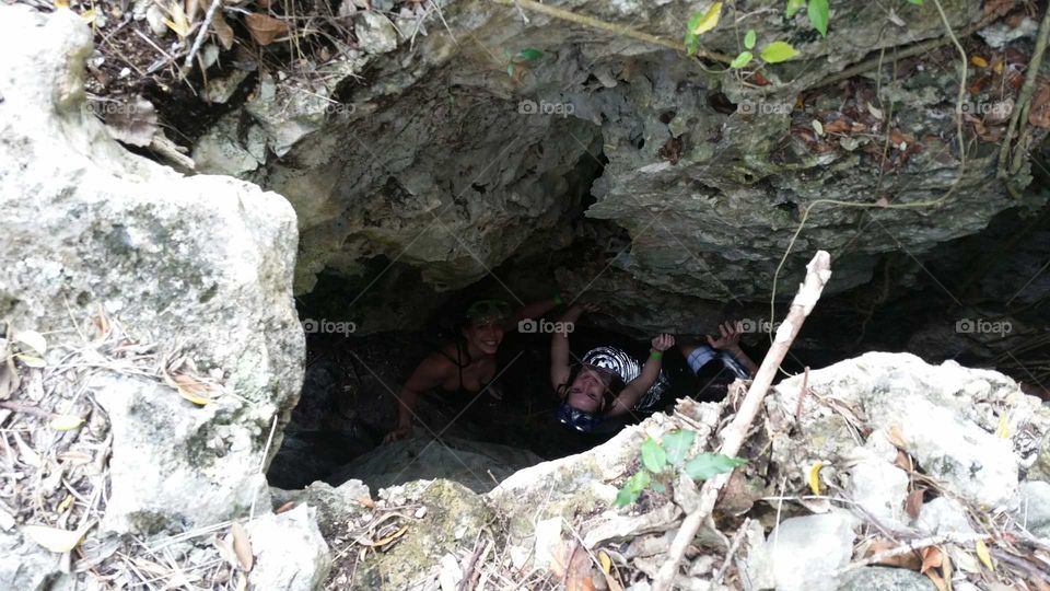 cenote cave climb
