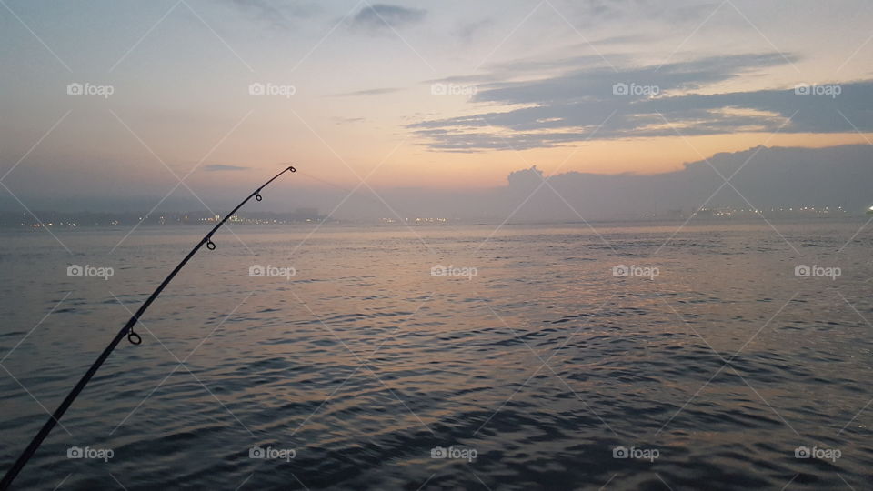 Fishing in the sunset