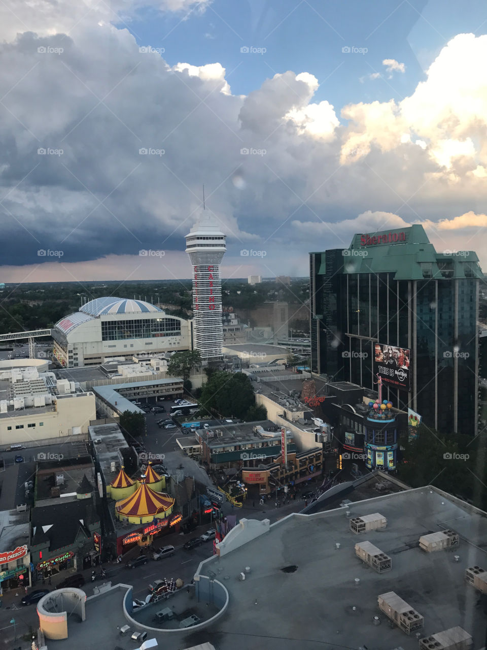 A view of our Canadian hotel from the Ferris wheel 