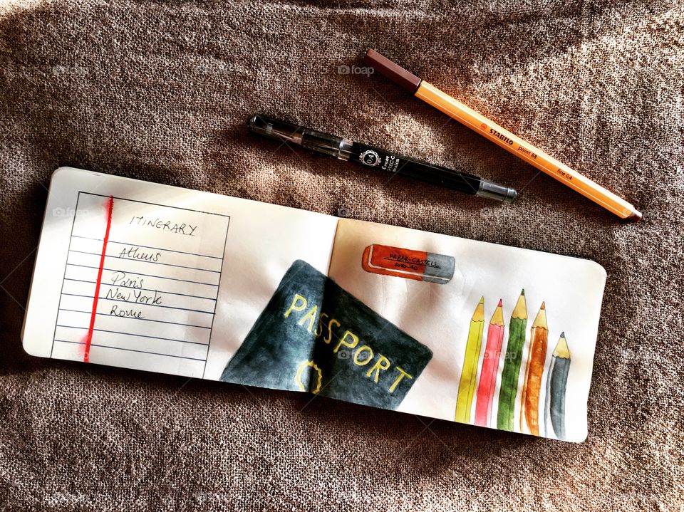 Watercolor travel equipment 