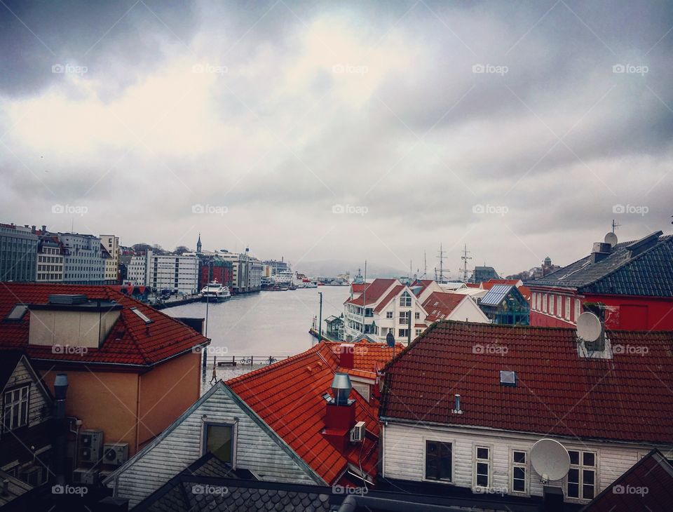 Roof patio overlooking Bergen 