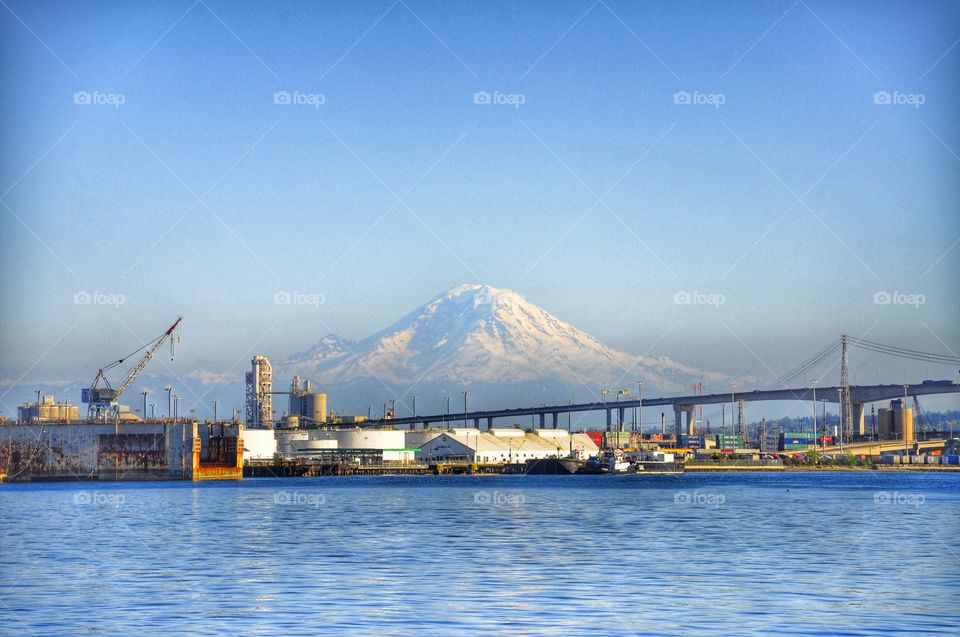 View of Waterfront and Mt. Rainier