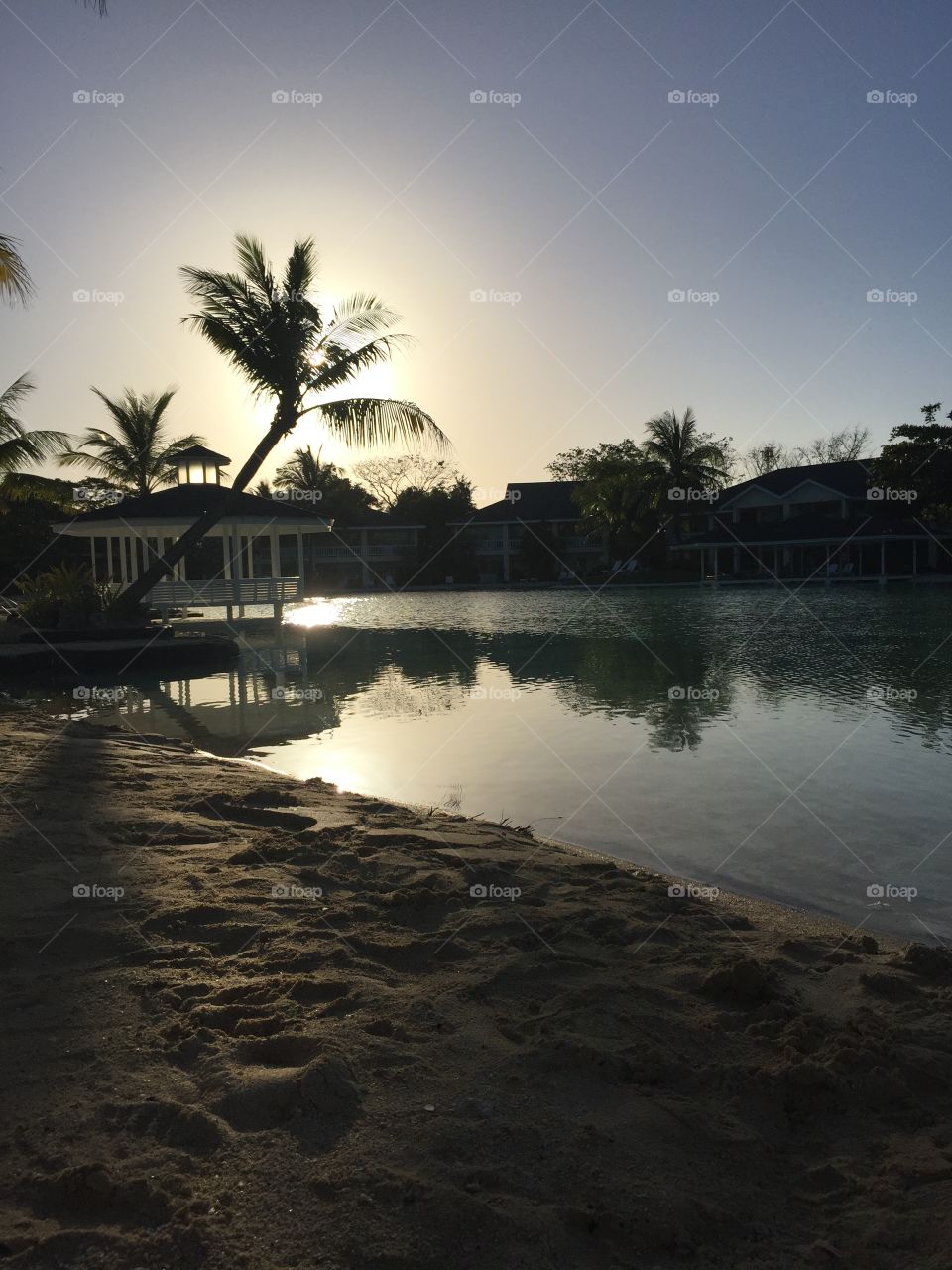 Idyllic lake at a resort in philippines