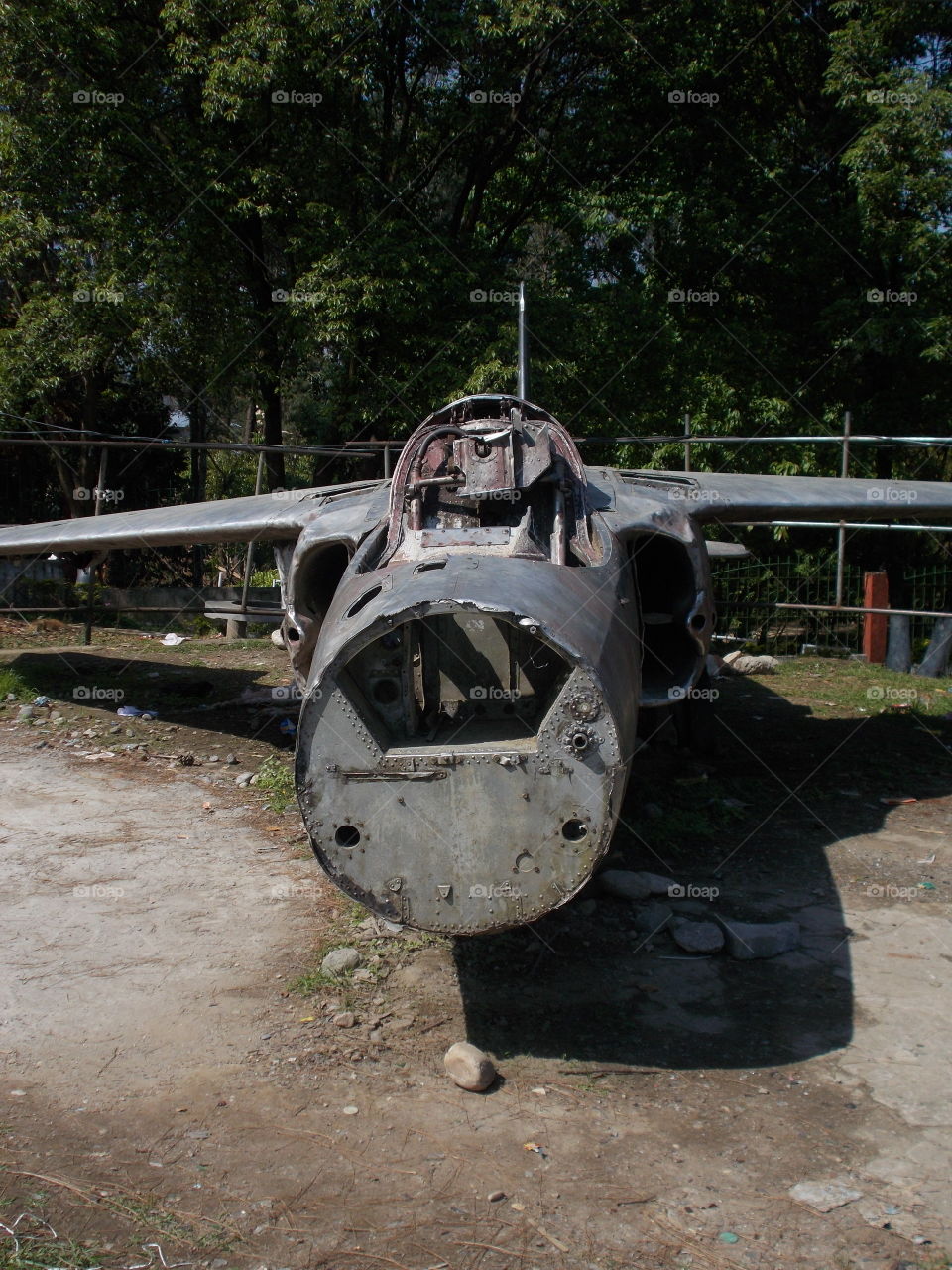 Nose of World War II aircraft wreckage