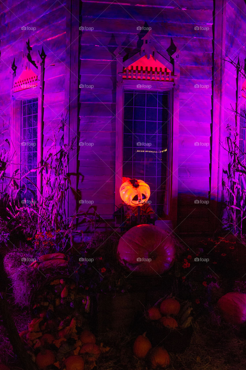 Halloween scary house at theme park Tivoli in Copenhagen Denmark.
