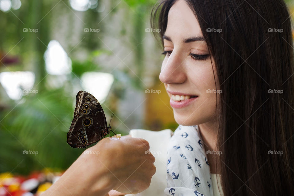 Beautiful girl tamed a butterfly 🦋