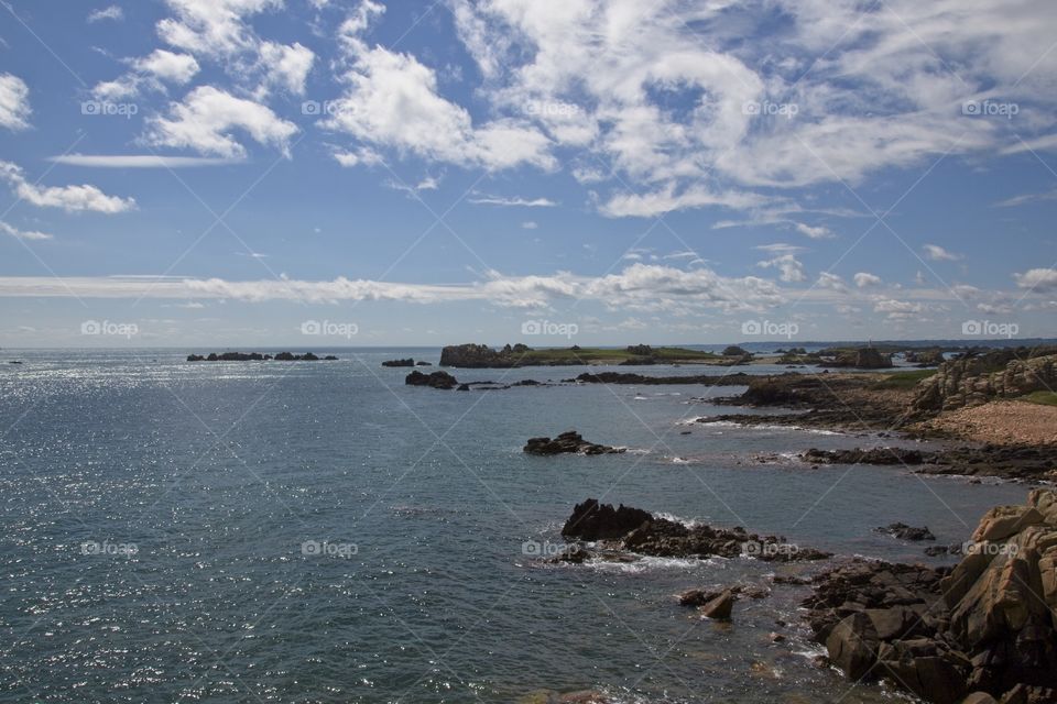 beach and rocks in brittany