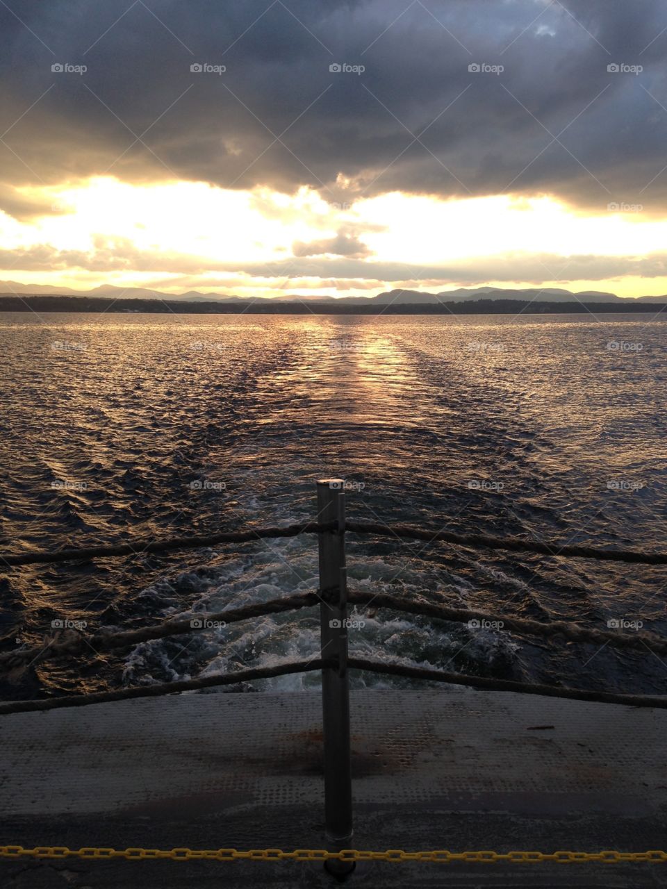Ferry Wake on Lake Champlain