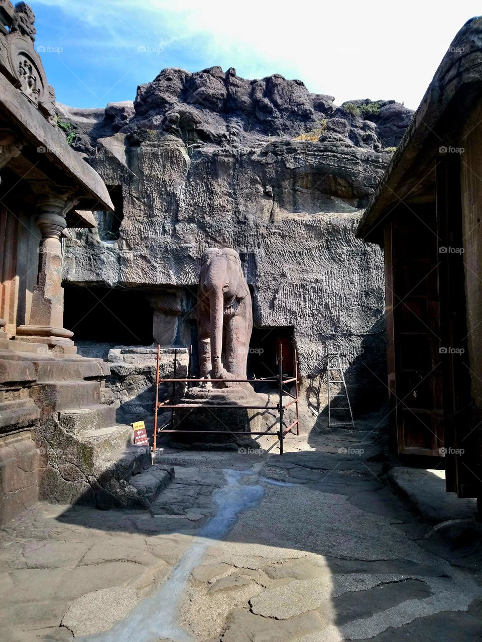 Ellora - Rock cut - Elephant  - monolithic