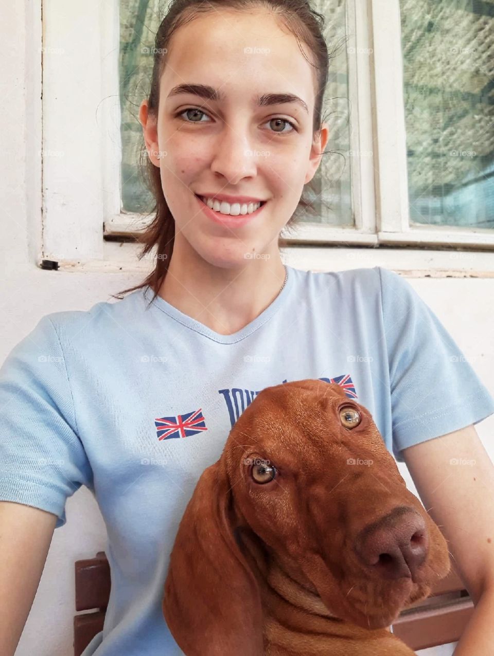 Happy girl, happy dog