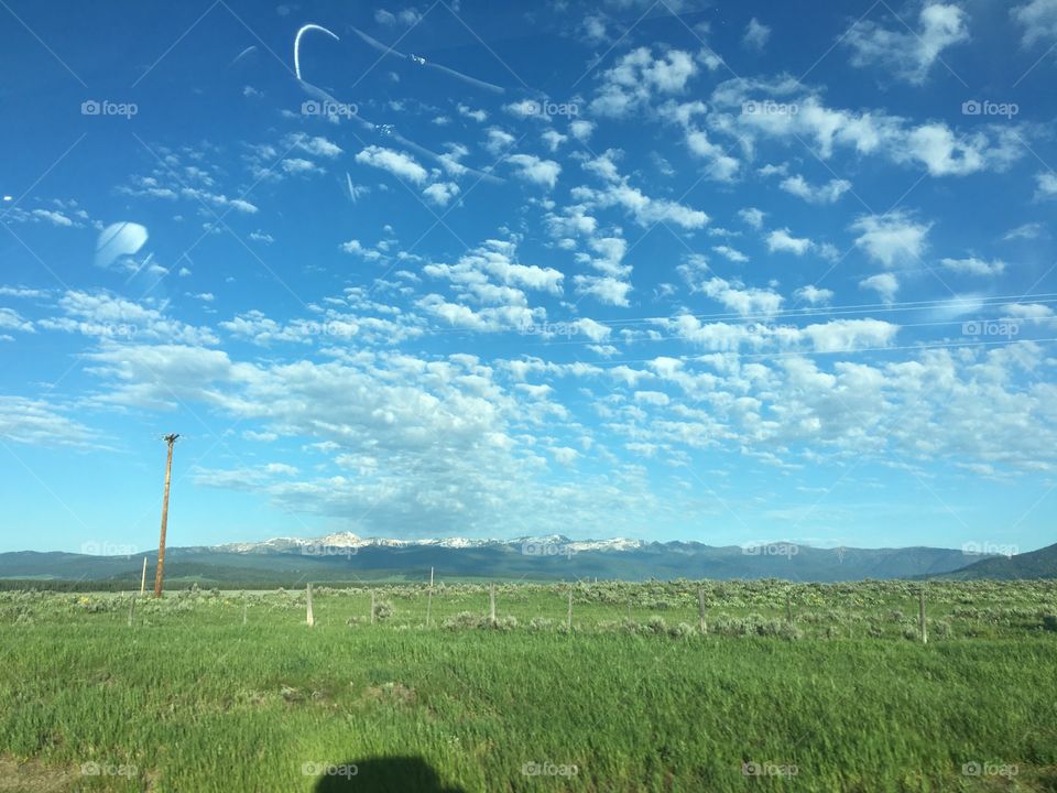 Clouds driving through West Yellowstone, Montana. 