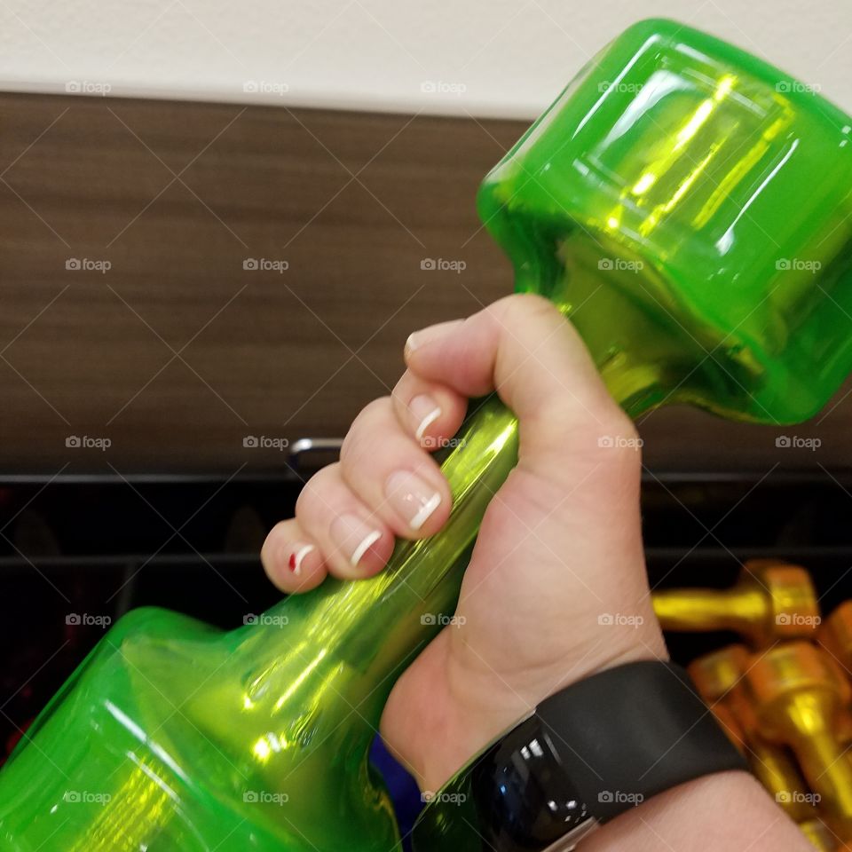 working hands working out.