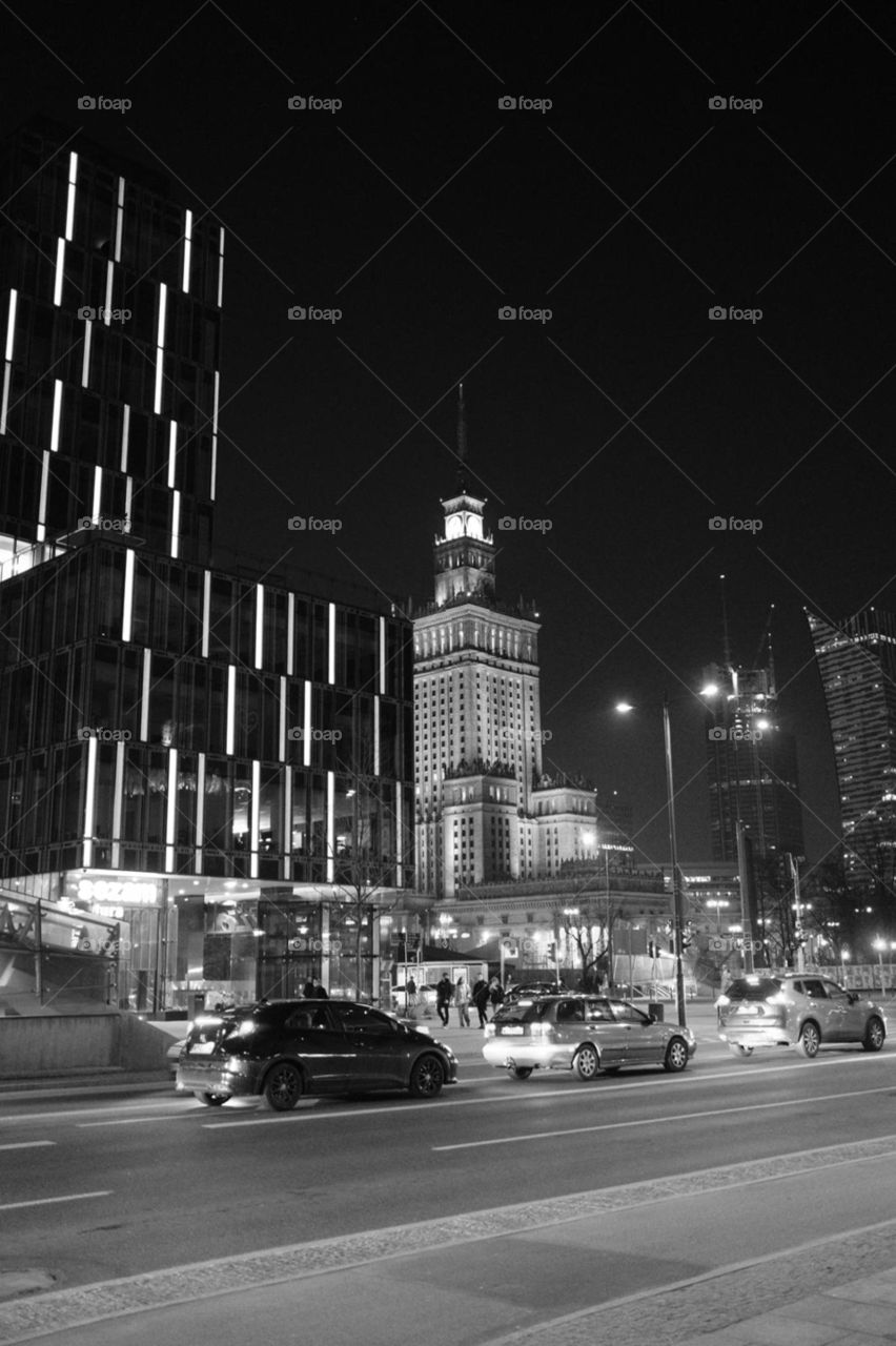 warsaw at night