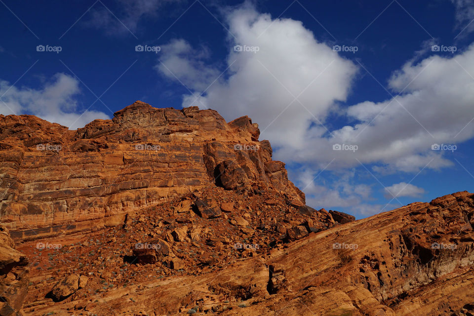 Low angle view of rock formation