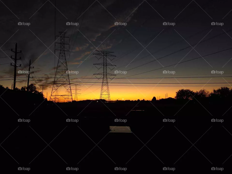Sunny evening skyline in Texas