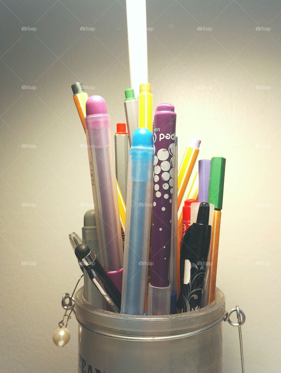 Colorful Pencils Under The Light.