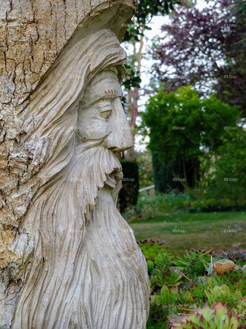 The Green Man Carved Tree