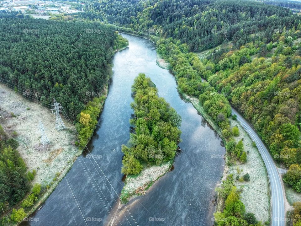 Island in the river.