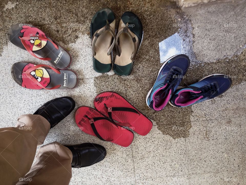My shoes and flip flops