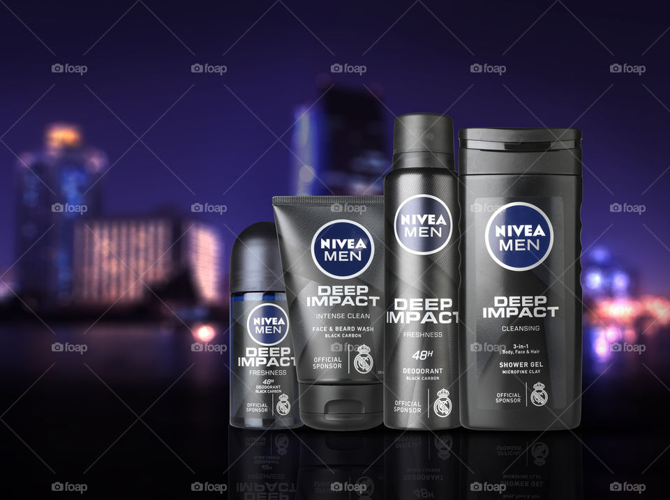 Nivea Men Deep Impact Shower Gel, Deodorant Spray, Deodorant Roll On, face and beard wash