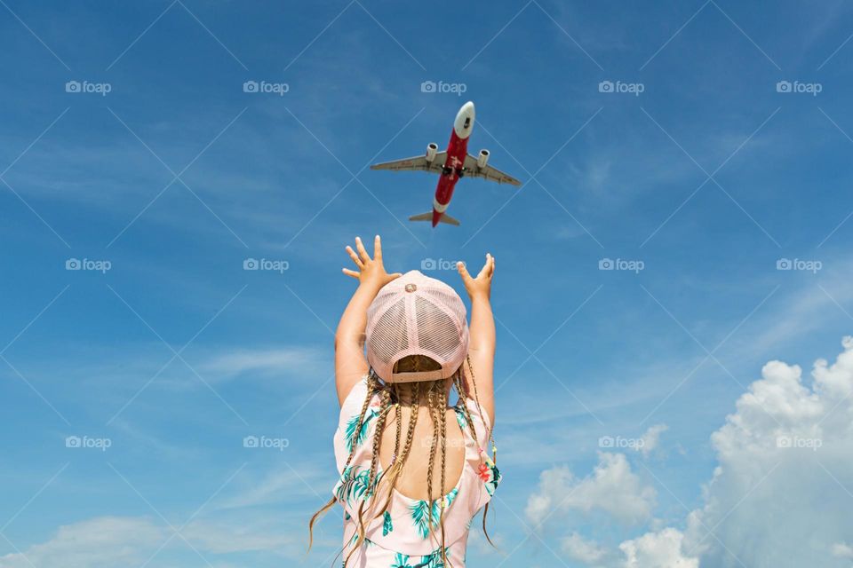 Girl and aircraft 