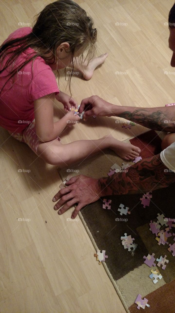 loves to play with her daddy