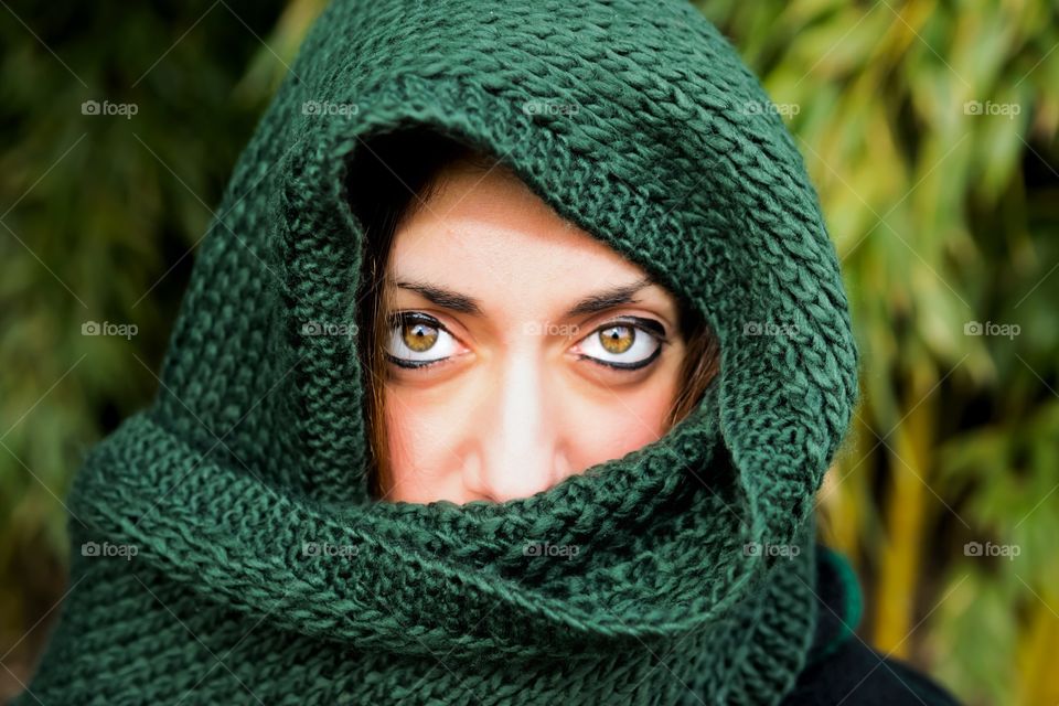 Close-up of a young woman's face