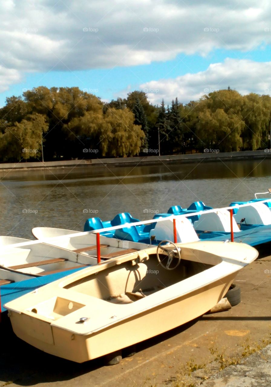 river and old boat