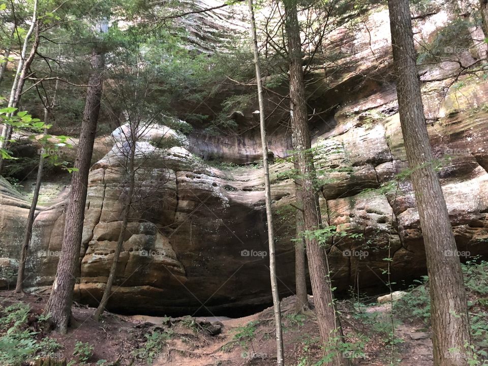 Rocky cliff side Hocking Hills State Park