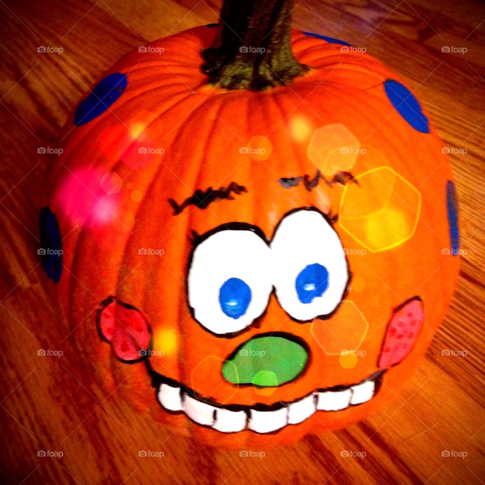 Painted pumpkin face