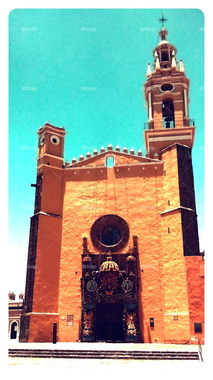 Church . Church of La Concordia,  Cholula Puebla, Mexico. Beautiful place to walk and enjoy the local gastronomy. 