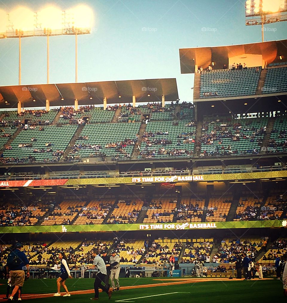 Dodger stadium at night 