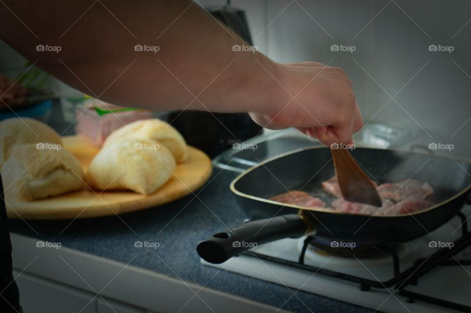 Person preparing breakfast